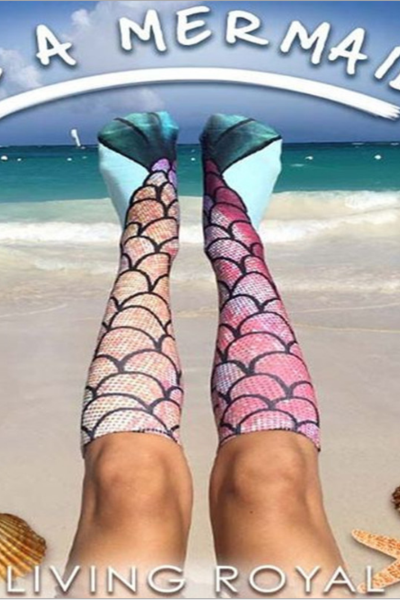 Printed pattern stockings mermaid socks