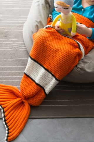 New child Nemo fish tail blanket knit fish tail blanket new line blanket
