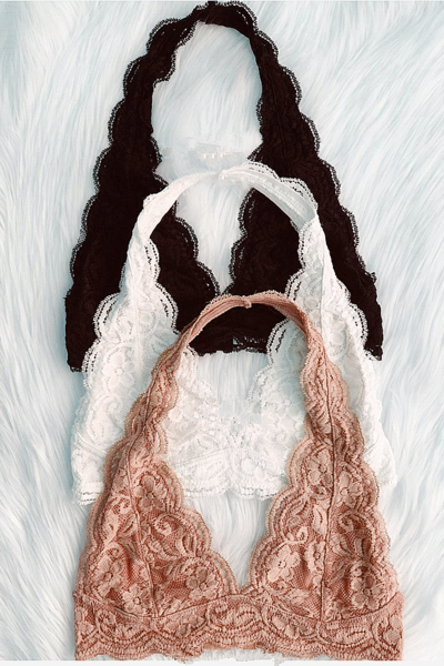Fashion lace halter bra vest top bra underwear (6-color)