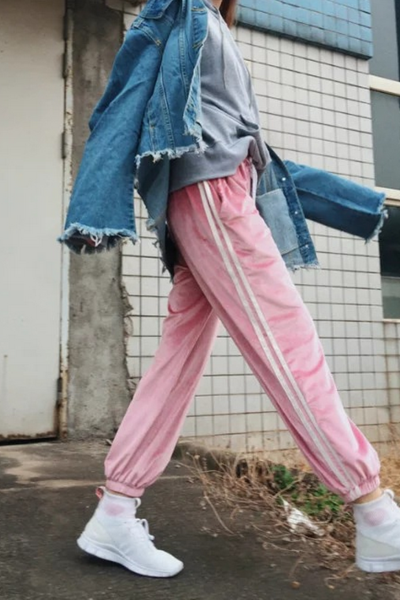 Fashion leisure new satin convergent feet pants pants (6 color) Pink