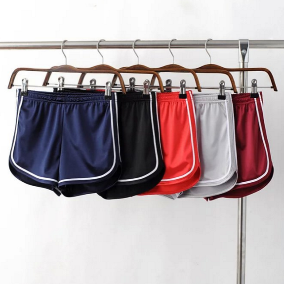 Glossy Shiny Elastic Waist Sports Shorts Shorts on Luulla