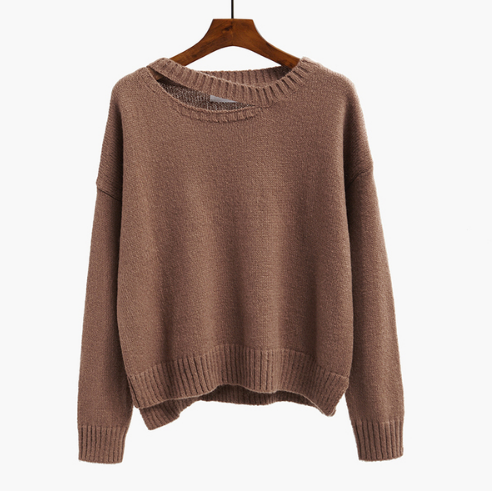 Long Hollow Short-sleeved Women Loose-fitting Sweater on Luulla