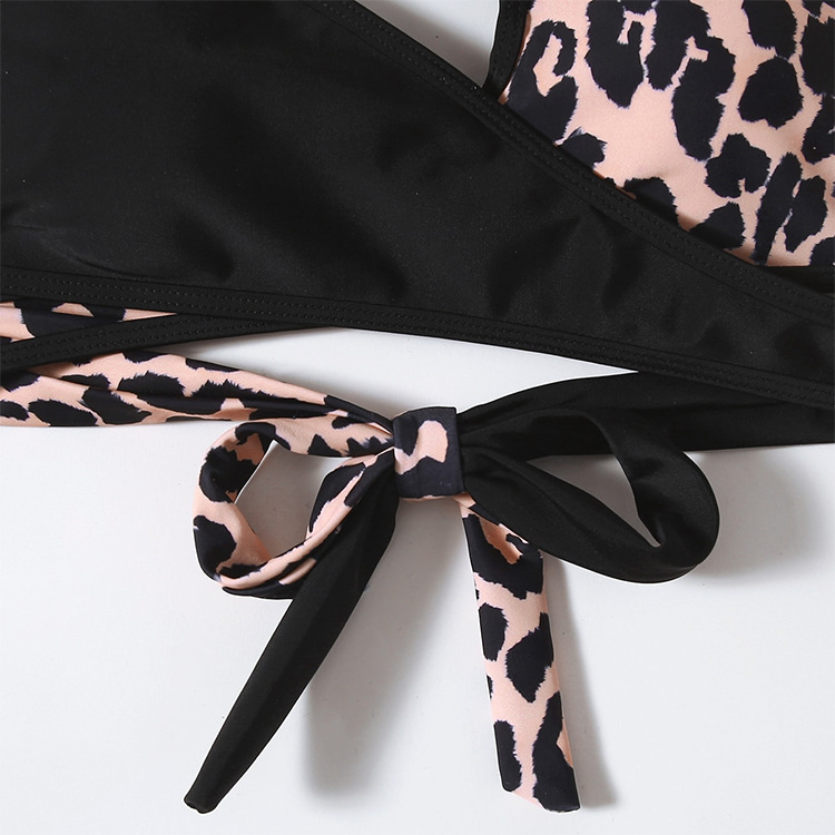 Split Small Floral One-Piece Irregular Stitching Bikini main image 1