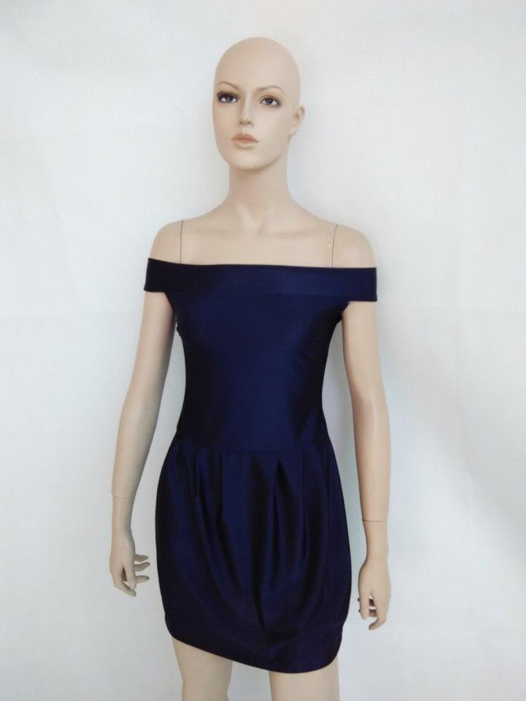 Navy Blue Off The Shoulder Party Dress on Luulla