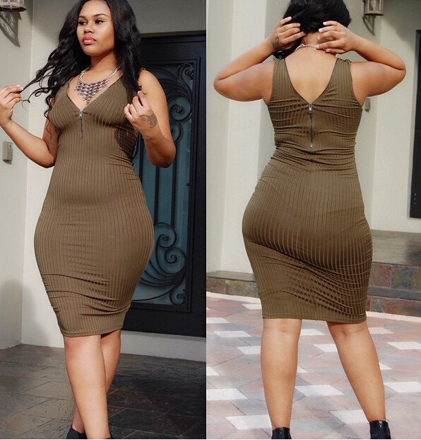 Cute Zipper Front And Back Dress on Luulla
