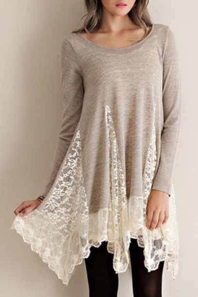 Lace Cute Top Shirt Dress on Luulla